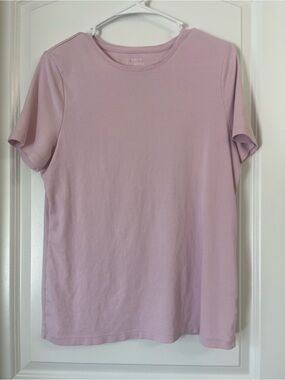The Talbots Tee Short Sleeve Crewneck Tee in Pale Pink 100% Pima Cotton Sz Large